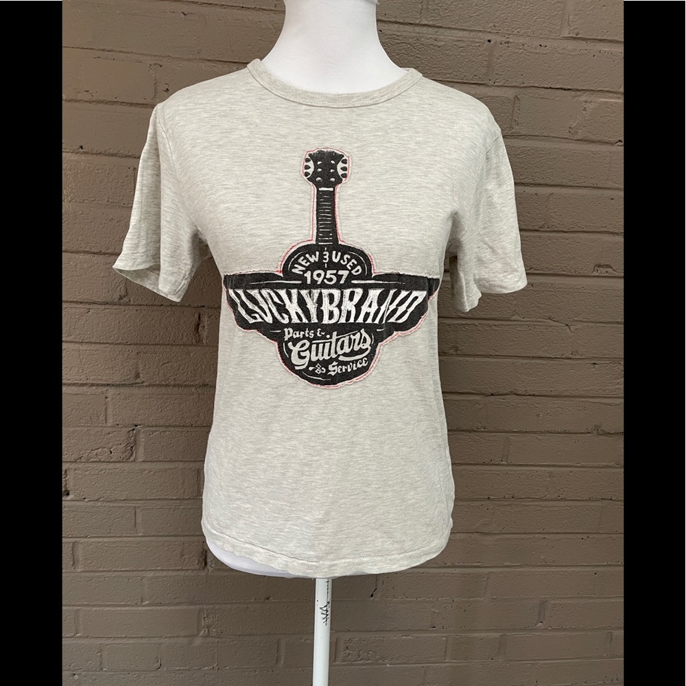 Lucky Brand Gray Guitar T Shirt M